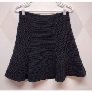Maeve Anthropologie black textured skate skirt